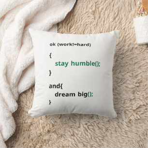 harte Arbeit, Bleibe Humble, Traum große Motivatio Kissen