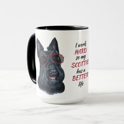 Harte Arbeit für meinen schottischen Terrier Dog Tasse (Vorderseite Links)