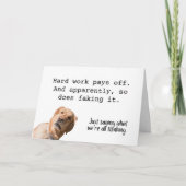 Harte Arbeit gegen Fakten für IT-Glückwunsch Karte (Vorderseite)