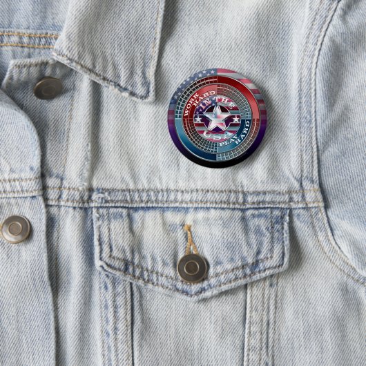 harte Arbeit in den USA Button (Beispiel)