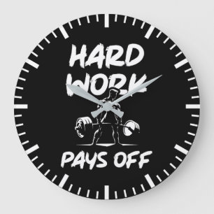 Harte Arbeit leistet Gym Workout Fitness Motivatio Große Wanduhr