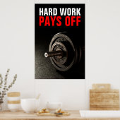 Harte Arbeit macht Bodybuilding-Training Dumbell a Poster (Küche)