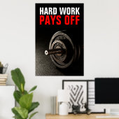 Harte Arbeit macht Bodybuilding-Training Dumbell a Poster (Heimbüro)