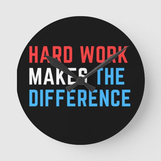 Harte Arbeit macht den Unterschied. Runde Wanduhr (Vorderseite)
