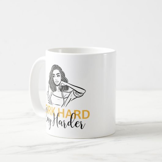 harte Arbeit - Motivierend Kaffeetasse (Vorderseite Links)