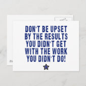 Harte Arbeit, Mühe, zahlt! Postkarte (Vorne/Hinten)