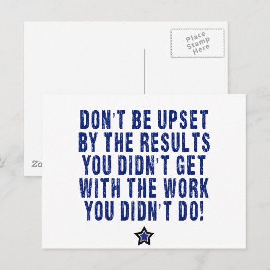 Harte Arbeit, Mühe, zahlt! Postkarte (Vorne/Hinten)