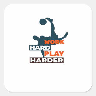 harte Arbeit, so Hard Soccer Player Classic Quadratischer Aufkleber