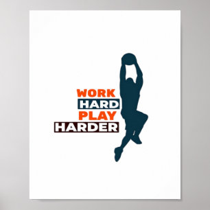 harte Arbeit, so harte Basketball-Spieler Classic Poster
