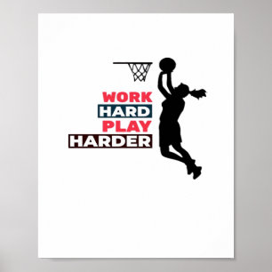 harte Arbeit, so harte Frauen Basketball Player Cl Poster