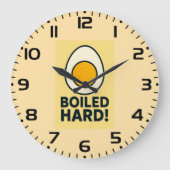 HARTE! Funny Hard Boiled Egg Spaß Große Wanduhr (Vorderseite)