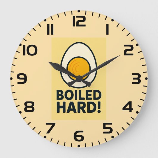 HARTE! Funny Hard Boiled Egg Spaß Große Wanduhr (Vorderseite)