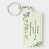 Harte Gehörwärts-Warnhinweise Grüne Blätter Schlüsselanhänger (Vorderseite)