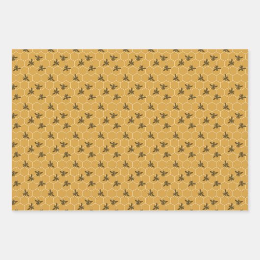Harte Honigbiene Set von 3 Geschenkpapier Set (Vorderseite 2)