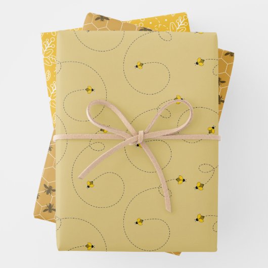 Harte Honigbiene Set von 3 Geschenkpapier Set (Beispiel)