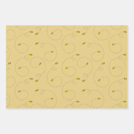 Harte Honigbiene Set von 3 Geschenkpapier Set