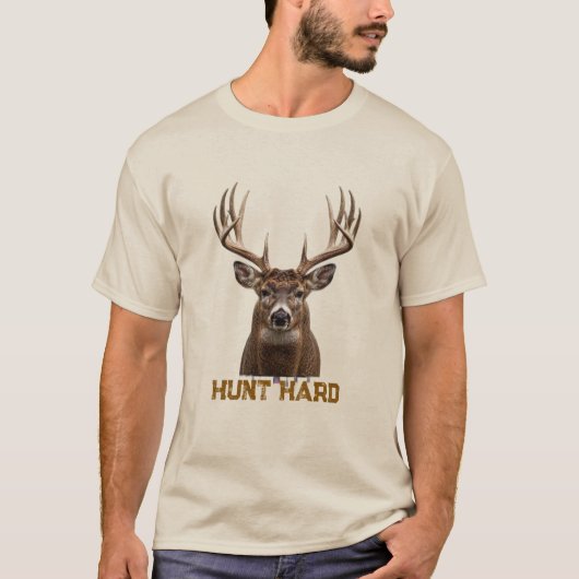 HARTE JAGD Bockhirschgeweihe - Hirschjagd T-Shirt (Vorderseite)
