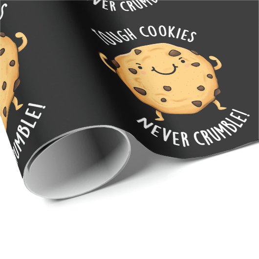 Harte Kekse zerbrechen nie Funny Food Pun Dark BG Geschenkpapier (Rolleneckpunkt)