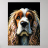Harte Pastellzeichnung Cocker Spaniel Poster (Vorne)