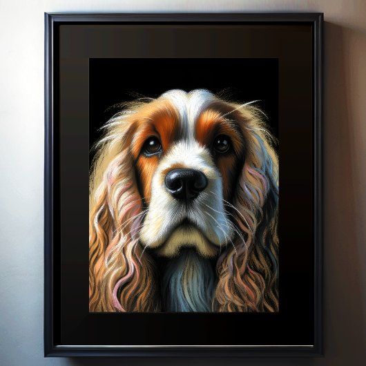 Harte Pastellzeichnung Cocker Spaniel Poster