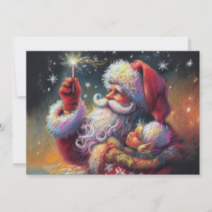Harte Pastellzeichnung Weihnachten Santa Urlaub