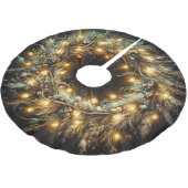 Harte Pastete Zeichnend Weihnachtskrautgelb Polyester Weihnachtsbaumdecke (Schrägansicht)