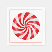 Harte Peppermint Candy Design Paper Napkin Serviette (Vorderseite)