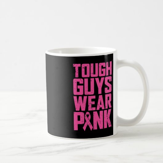 Harte Typ tragen rosa Brustkrebs Bewusstsein Männe Kaffeetasse (Rechts)