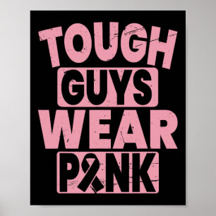 Harte Typ tragen rosa Brustkrebs Bewusstsein Männe Poster