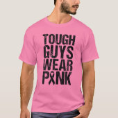 Harte Typ tragen rosa Brustkrebs-Bewusstsein Ribbo T-Shirt (Vorderseite)