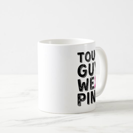 Harte Typ tragen rosa Cool rosa Brustkrebs-Aware Kaffeetasse (VorderseiteRechts)