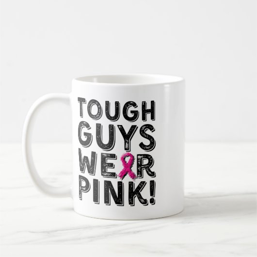 Harte Typ tragen rosa Cool rosa Brustkrebs-Aware Kaffeetasse (Links)