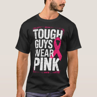 Harte Typ tragen rosa Unterstützung für Brustkrebs T-Shirt