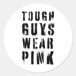 Harte Typ tragen rosa Vintag rosa Bauchmuskeln Aw Runder Aufkleber
