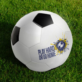 Harte Wiedergabe oder Zuhause-gelblicher Grafiktex Fußball