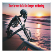 Harte Worte verbergen tieferes Leid | Fotodruck (Vorne)