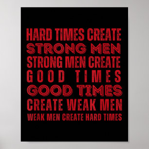 Harte Zeiten schaffen starke Männer Vintage Fitnes Poster