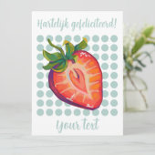 Hartelijk gefeliciteerd aardbei feiertagskarte (Stehend Vorderseite)