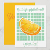 Hartelijk gefeliciteerd sinaasappel feiertagskarte (Vorne/Hinten)