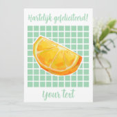 Hartelijk gefeliciteerd sinaasappel feiertagskarte (Stehend Vorderseite)