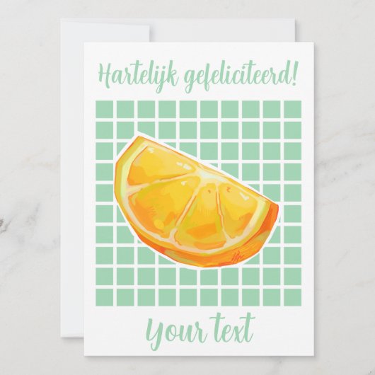 Hartelijk gefeliciteerd sinaasappel feiertagskarte (Vorderseite)