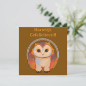 Hartelijk gefeliciteerd, sweet owl karte (Stehend Vorderseite)