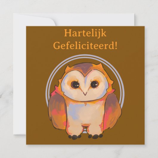Hartelijk gefeliciteerd, sweet owl karte (Vorderseite)