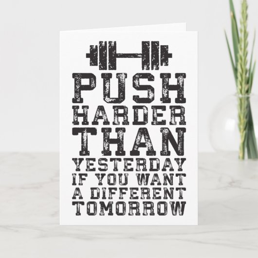 Harter als gestern - Workout Motivierend Karte (Vorderseite)