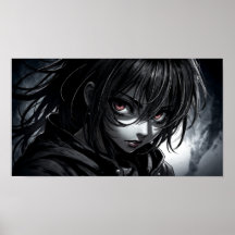 Hartes Anime-Mädchen-Porträt