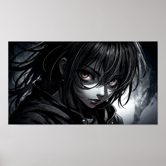 Hartes Anime-Mädchen-Porträt Poster (Vorne)