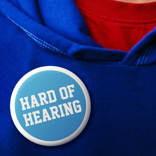 Hartes Hören Lt Blue Sporty Minimalistisch Deafnes Button