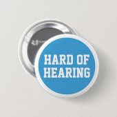 Hartes Hören Lt Blue Sporty Minimalistisch Deafnes Button (Vorne & Hinten)