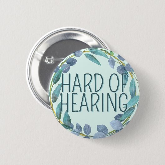 Hartes Hörvermögen - Warnblauer Blauer Botanischer Button (Vorne & Hinten)