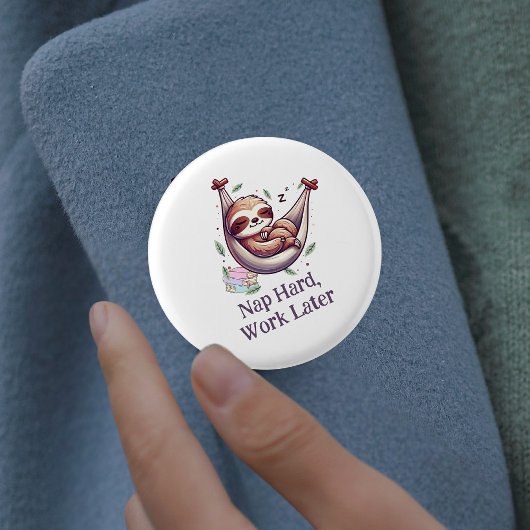 Hartes Nickerchen Faultier Button